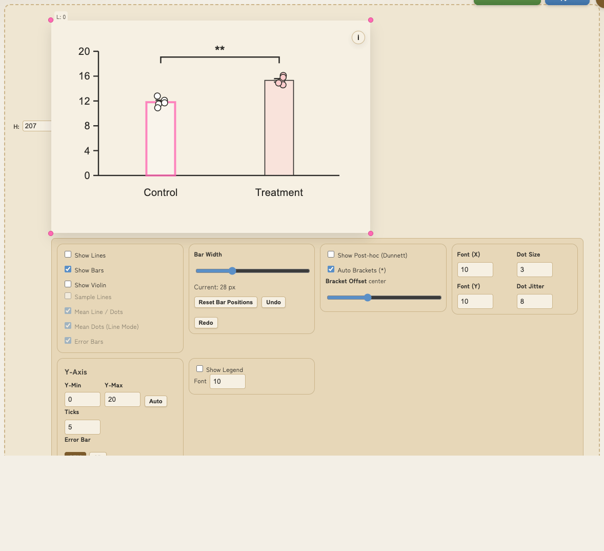 ドラッグでバーやラベルを移動